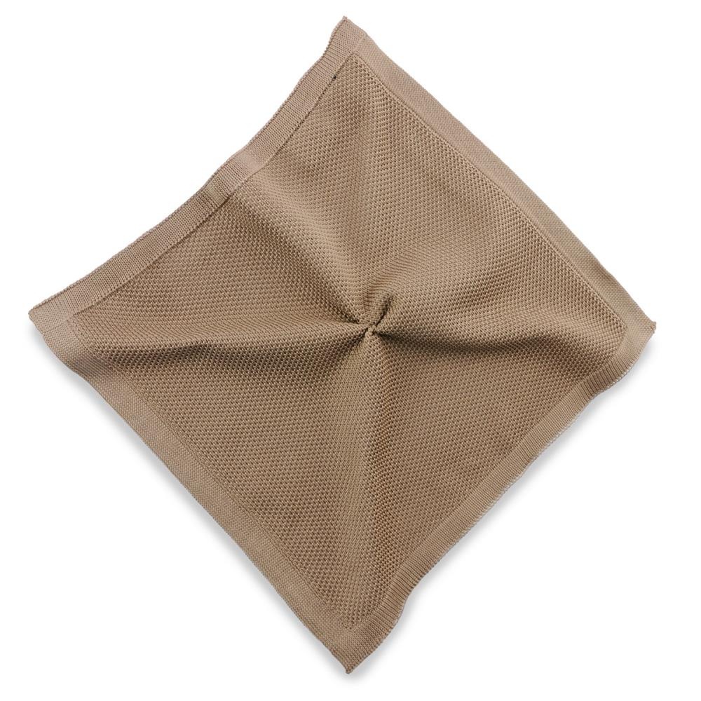 gebreide pochet warm taupe - 1