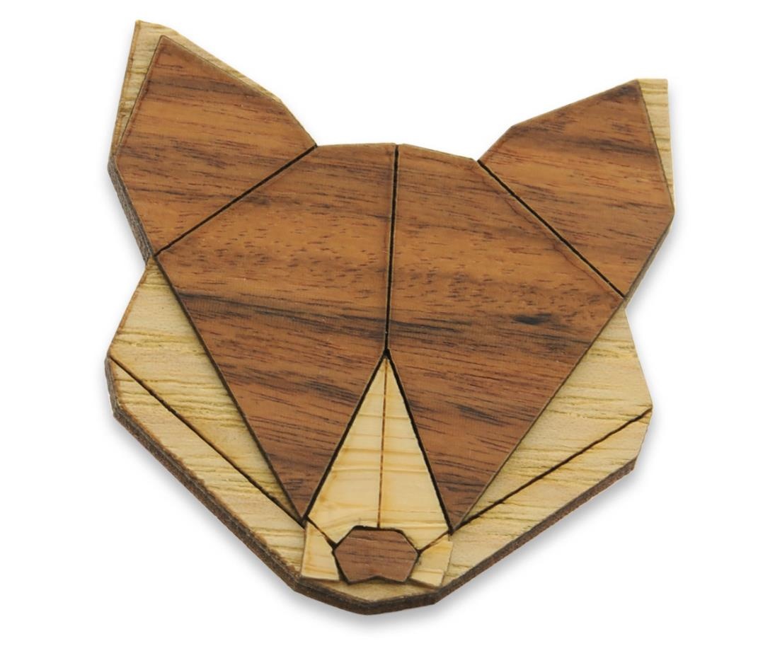 Revers pin hout vos - 1