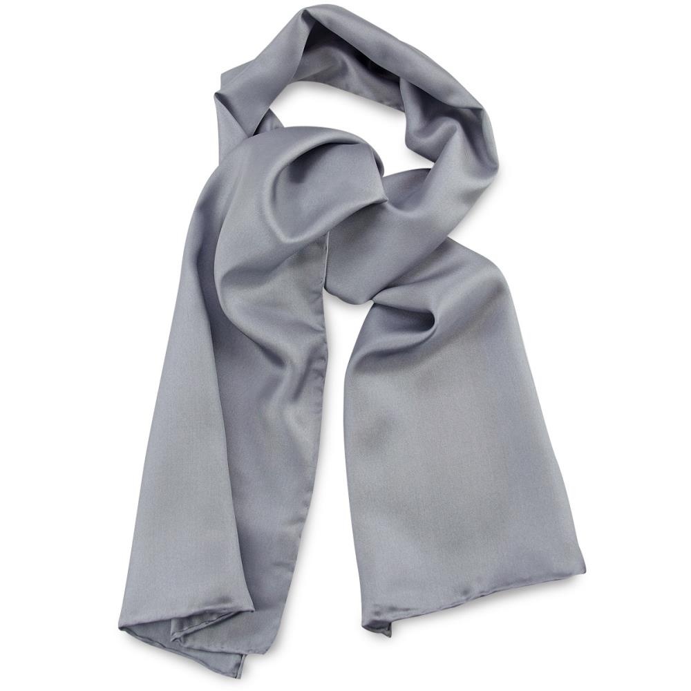 Sjaal zijde grijs uni - 1